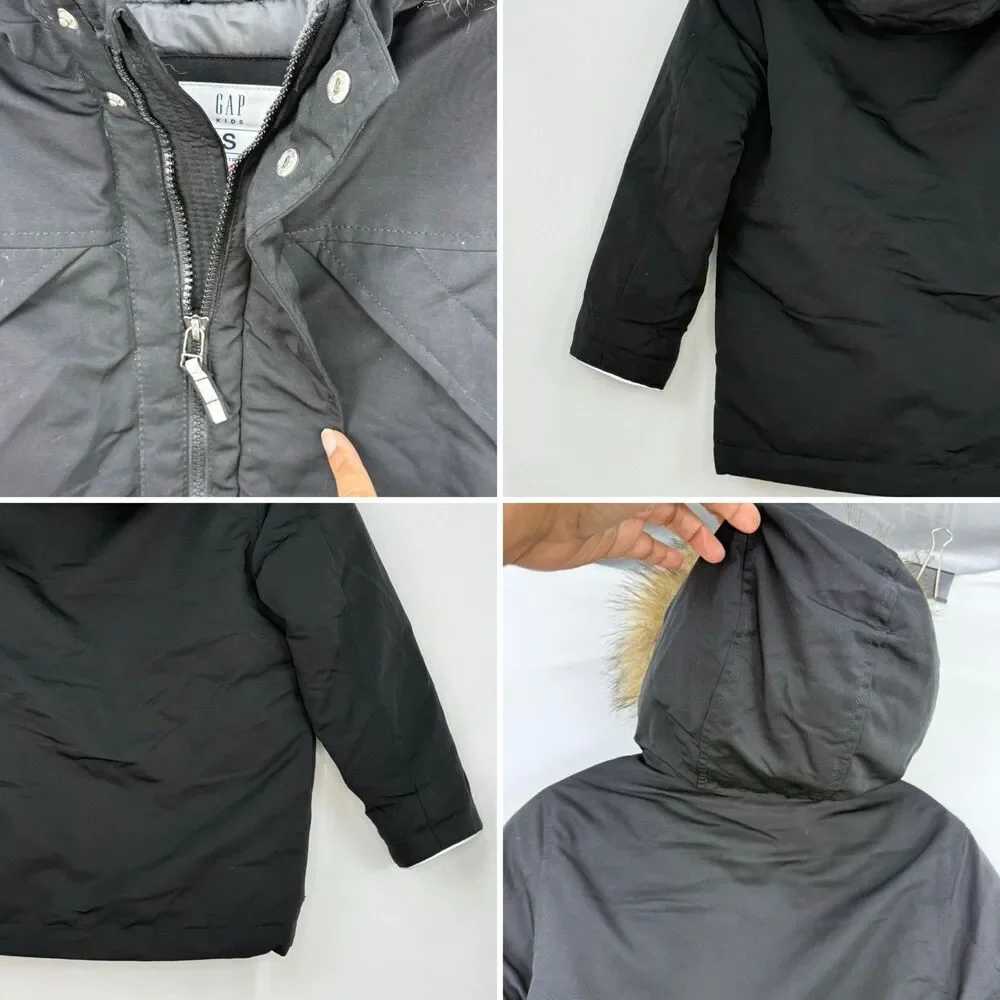 Gap Kids Boys Cold Control Ultra Max Parka Jacket Size Small (6-7) Black